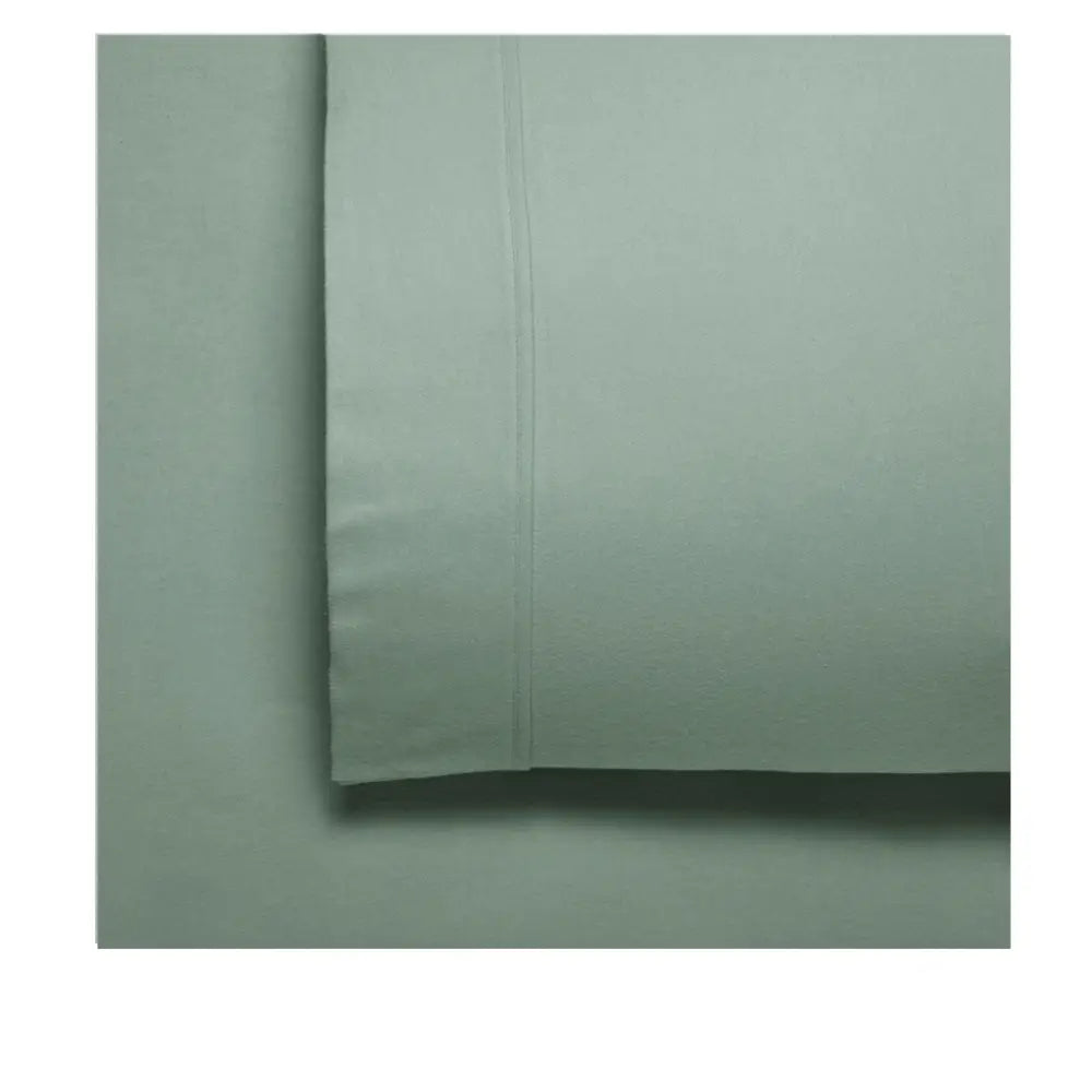 Bianca Fletcher Flannelette Cotton Sheet Set Sage Single - Home & Garden > Bedding > Bed Sheets