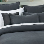 Bianca Hallston Charcoal Pre-Washed Cotton Quilt Cover Set King - Home & Garden > Bedding > Duvet Covers