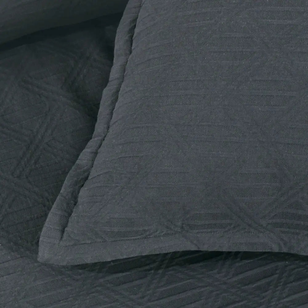 Bianca Hallston Charcoal Pre-Washed Cotton Quilt Cover Set King - Home & Garden > Bedding > Duvet Covers