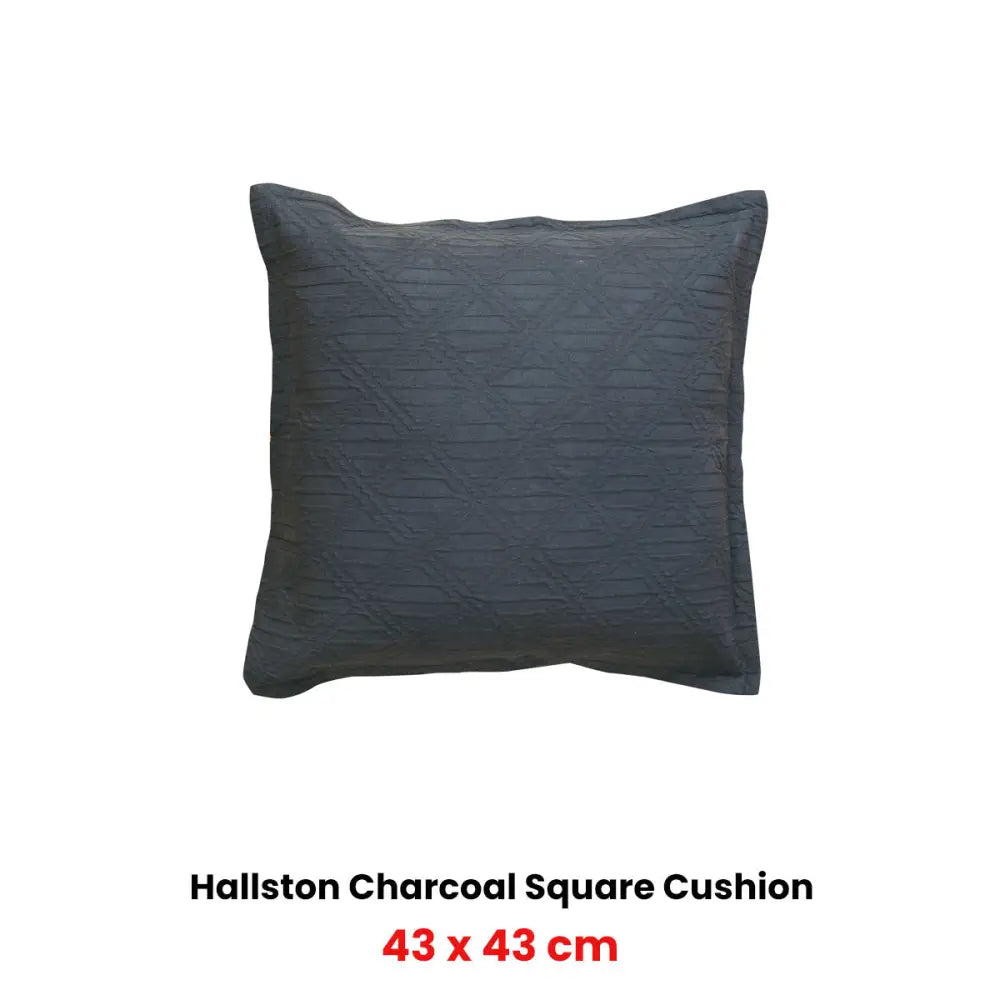 Bianca Hallston Charcoal Square Filled Cushion 43 x 43cm - Home & Garden > Decor > Cushions & Throws