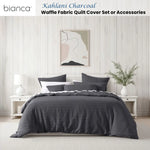 Bianca Kahlani Charcoal Waffle Quilt Cover Set Double - Home & Garden > Bedding > Duvet Covers