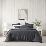 Bianca Kahlani Charcoal Waffle Quilt Cover Set Super King - Home & Garden > Bedding > Duvet Covers