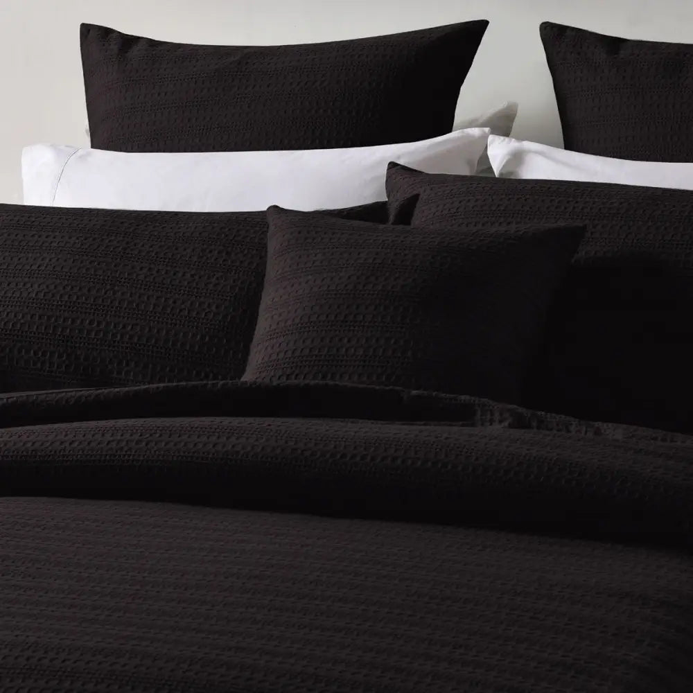 Bianca Kahlani Chocolate Waffle Quilt Cover Set Double - Home & Garden > Bedding > Duvet Covers