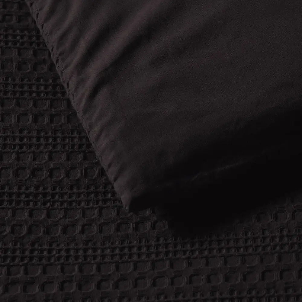 Bianca Kahlani Chocolate Waffle Quilt Cover Set Double - Home & Garden > Bedding > Duvet Covers