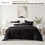 Bianca Kahlani Chocolate Waffle Quilt Cover Set Super King - Home & Garden > Bedding > Duvet Covers