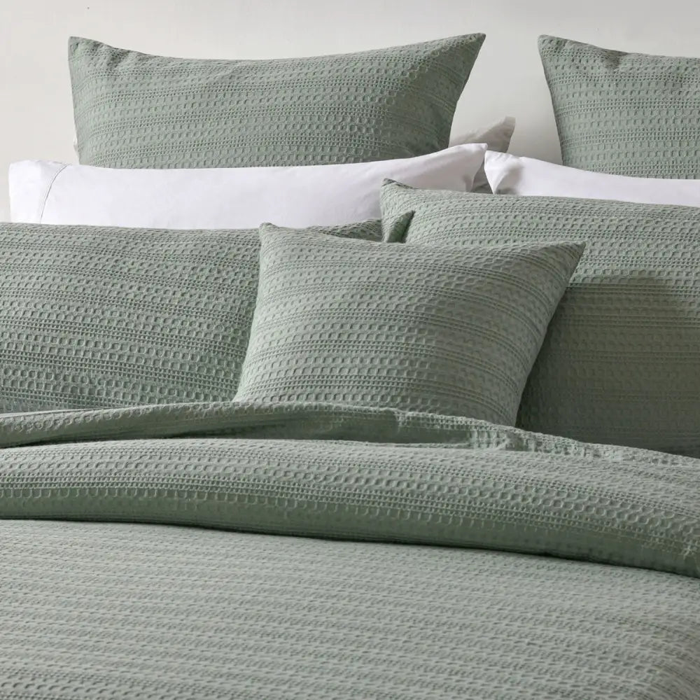 Bianca Kahlani Sage Waffle Quilt Cover Set Single - Home & Garden > Bedding > Duvet Covers