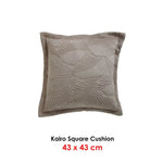 Kairo Taupe Square filled cushion with embossed palm leaf pattern for stylish decor