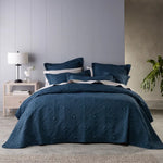 Bianca Kazimir Navy Polyester Coverlet Set Queen/King - Home & Garden > Bedding