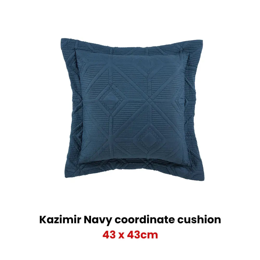 Bianca Kazimir Navy Square Filled Cushion - Home & Garden > Bedding