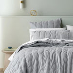 Bianca Langston Silver Pre-Washed Linen Cotton Comforter Set Queen/King - Home & Garden > Bedding > Quilts & Duvets