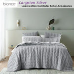 Bianca Langston Silver Pre-Washed Linen Cotton Comforter Set Queen/King - Home & Garden > Bedding > Quilts & Duvets