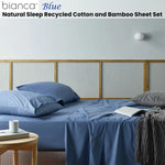 Bianca Natural Sleep Recycled Cotton and Bamboo Sheet Set Blue Split King - Home & Garden > Bedding > Bed Sheets