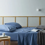 Bianca Natural Sleep Recycled Cotton and Bamboo Sheet Set Blue Split King - Home & Garden > Bedding > Bed Sheets