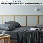 Bianca Natural Sleep Recycled Cotton and Bamboo Sheet Set Charcoal Double - Home & Garden > Bedding > Bed Sheets