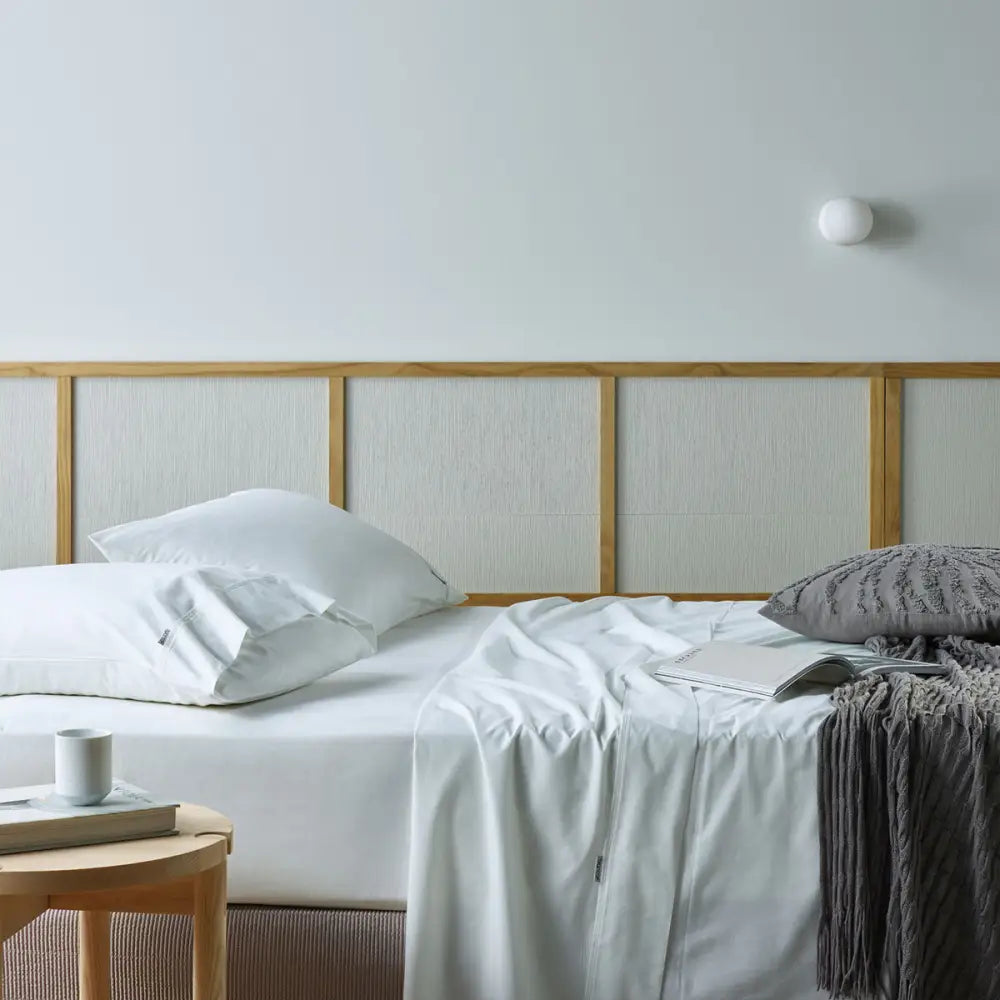 Bianca Natural Sleep Recycled Cotton and Bamboo Sheet Set White Double - Home & Garden > Bedding > Bed Sheets