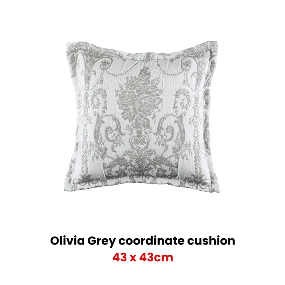 Bianca Olivia Grey Square Filled Cushion - Home & Garden > Bedding