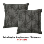 Bianca Pair of Alpine Stag Taupe European Pillowcases - Home & Garden > Bedding