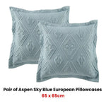 Bianca Pair of Aspen Sky Blue European Pillowcases - Home & Garden > Bedding