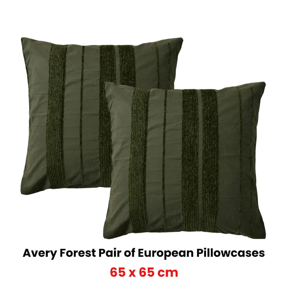Bianca Pair of Avery Forest European Pillowcases 65 x 65cm - Home & Garden > Bedding > Pillowcases