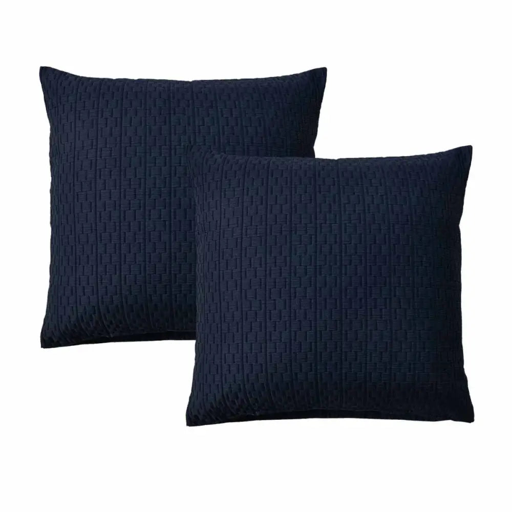 Bianca Pair of Burleigh Ink European Pillowcases 65 x 65cm - Home & Garden > Bedding > Pillowcases