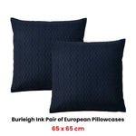Bianca Pair of Burleigh Ink European Pillowcases 65 x 65cm - Home & Garden > Bedding > Pillowcases