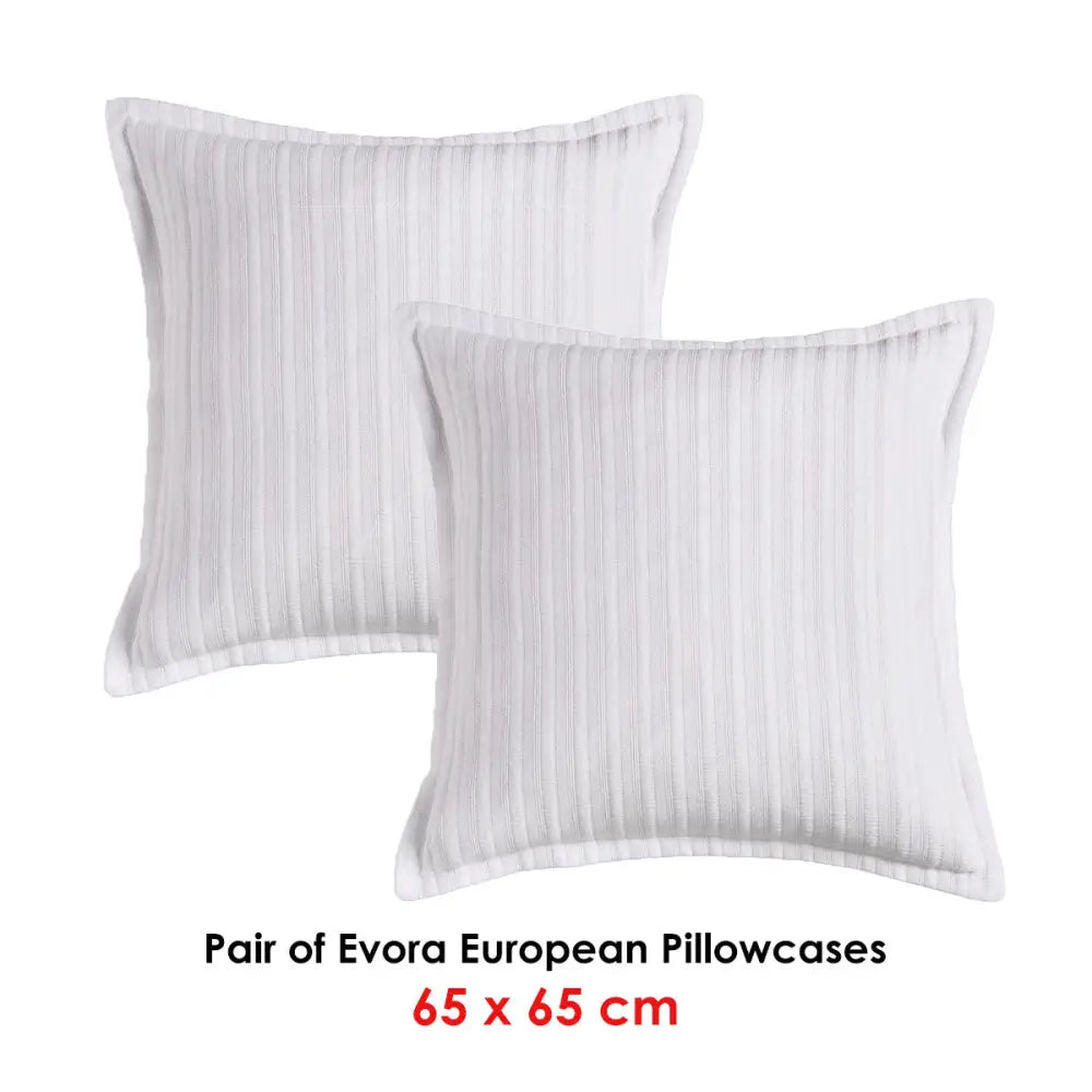 Bianca Pair of Evora White European Pillowcases - Home & Garden > Bedding > Pillowcases