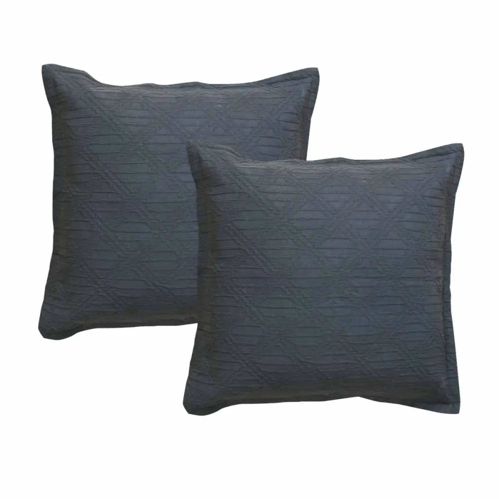 Bianca Pair of Hallston Charcoal European Pillowcases 65 x 65cm - Home & Garden > Bedding > Pillowcases