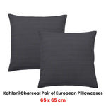 Bianca Pair of Kahlani Charcoal European Pillowcases 65 x 65cm - Home & Garden > Bedding > Pillowcases