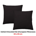Bianca Pair of Kahlani Chocolate European Pillowcases 65 x 65cm - Home & Garden > Bedding > Pillowcases