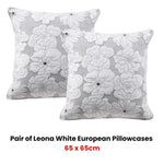 Bianca Pair of Leona White European Pillowcases - Home & Garden > Bedding