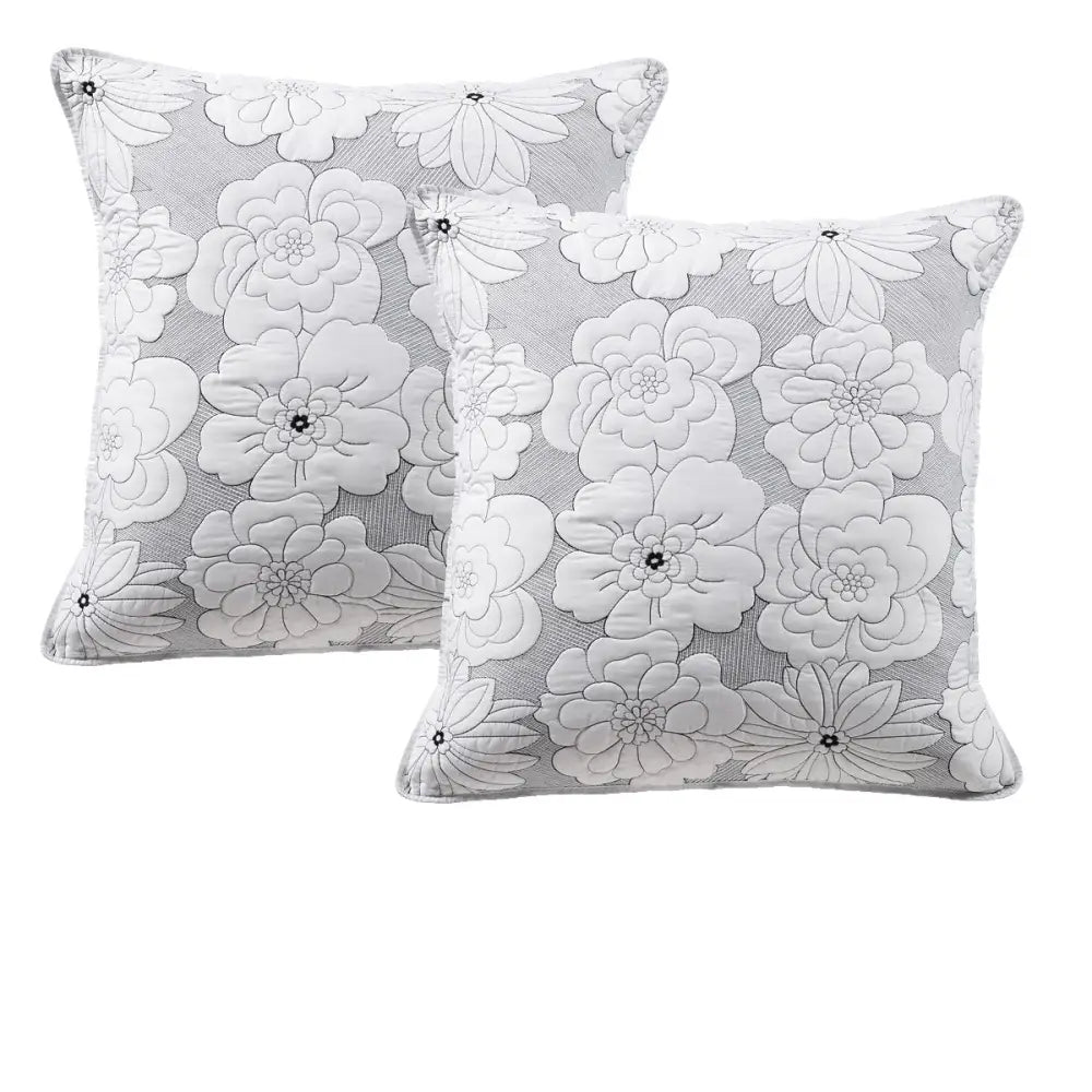 Bianca Pair of Leona White European Pillowcases - Home & Garden > Bedding