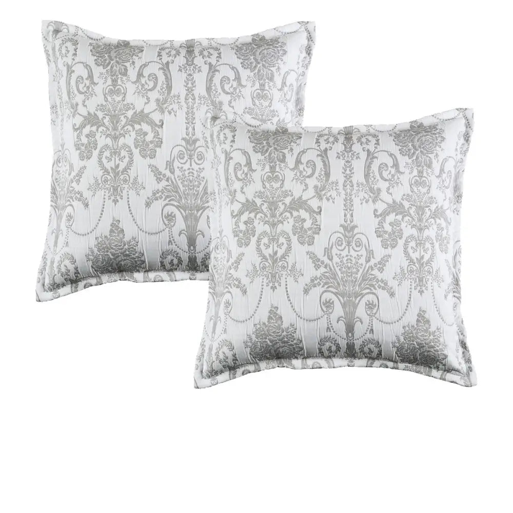 Bianca Pair of Olivia Grey European Pillowcases - Home & Garden > Bedding