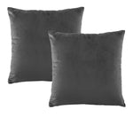 Bianca Pair of Vivid Coordinate Velvet Coal European Pillowcases 65 x 65 cm - Home & Garden > Bedding > Pillowcases