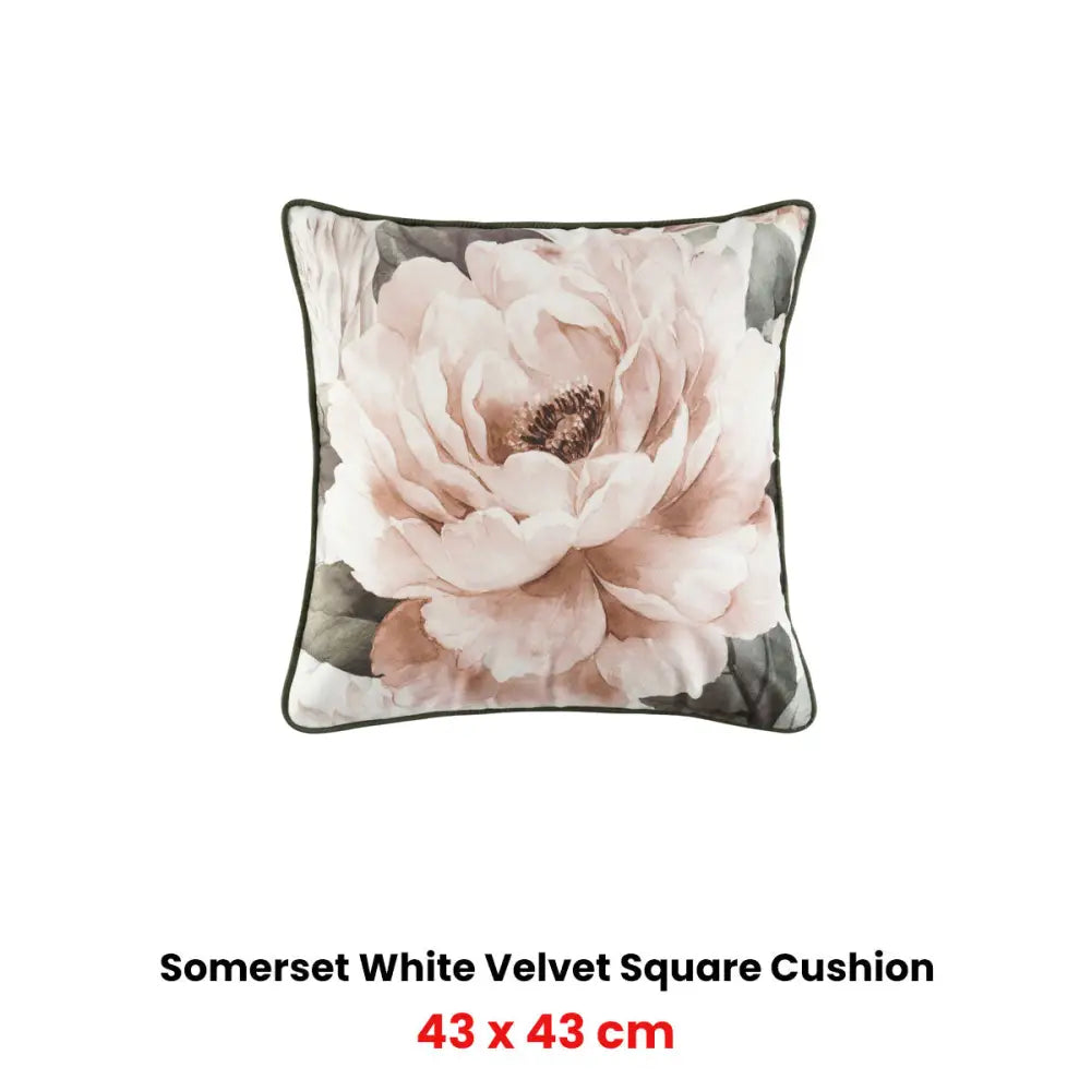 Bianca Somerset White Velvet Square Filled Cushion 43 x 43cm - Home & Garden > Decor > Cushions & Throws
