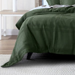 Bianca Sussex Forest Green Cotton Waffle Quilt Cover Set Queen - Home & Garden > Bedding