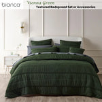 Bianca Vienna Green Textured Bedspread Set Single - Home & Garden > Bedding