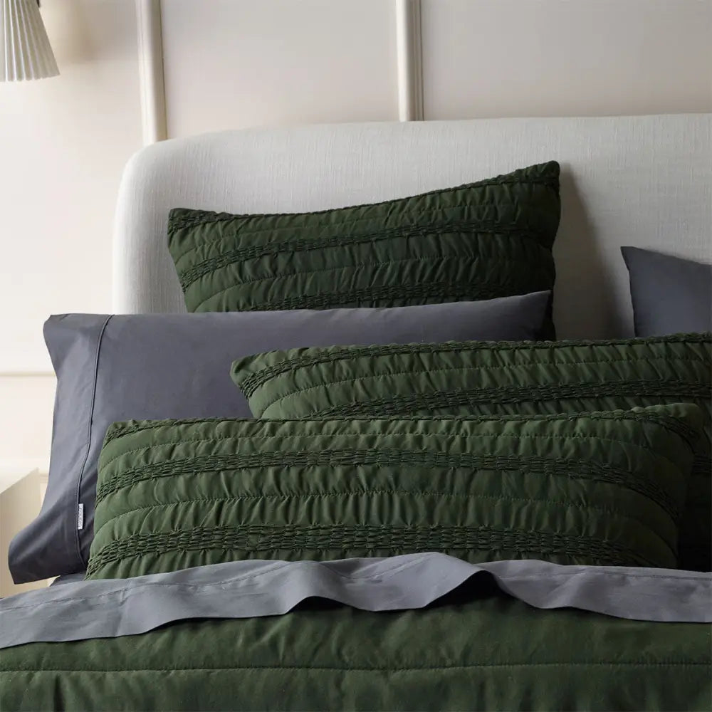 Bianca Vienna Green Textured Bedspread Set Single - Home & Garden > Bedding