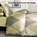 Big Sleep Argyles Beige Quilt Cover Set Single - Home & Garden > Bedding