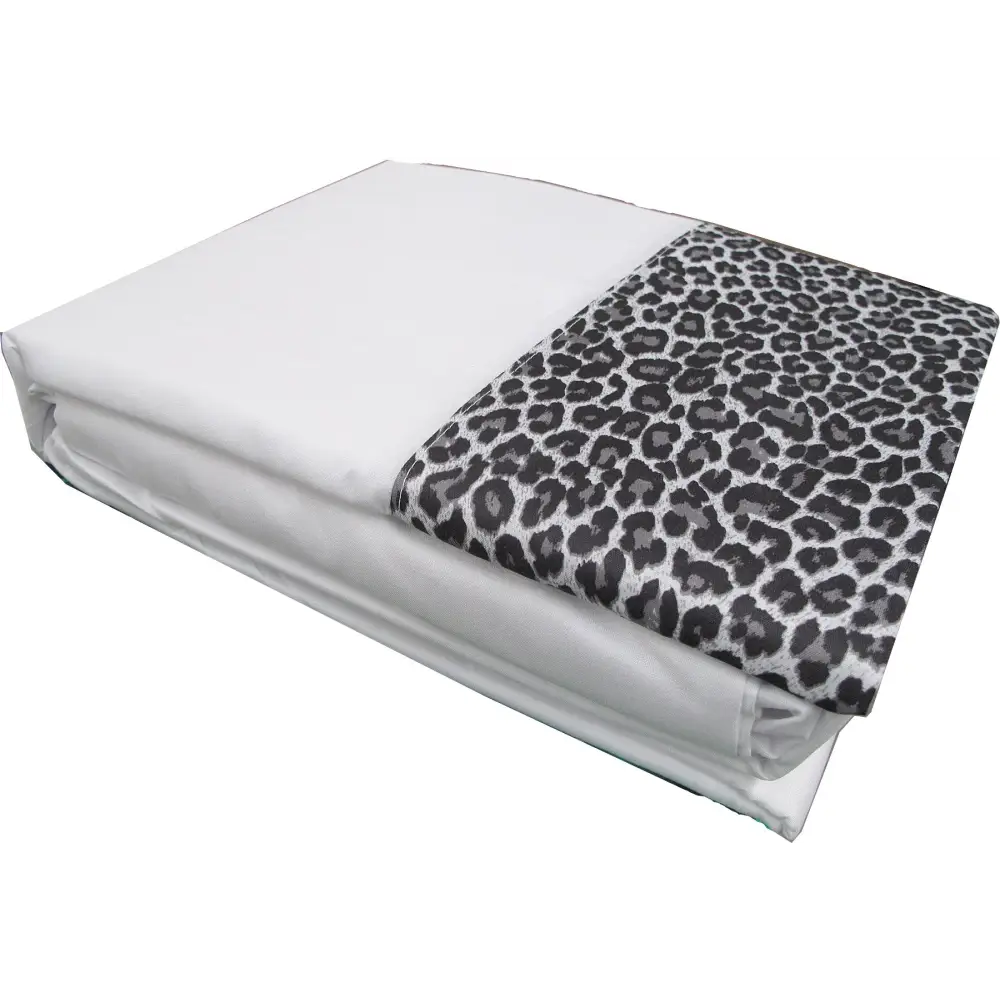 Big Sleep Leopard Sheet Set White DOUBLE - Home & Garden > Bedding