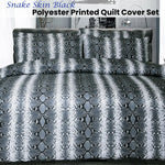 Big Sleep Snake Skin Black Quilt Cover Set Double - Home & Garden > Bedding