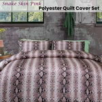 Big Sleep Snake Skin Pink Quilt Cover Set Double - Home & Garden > Bedding