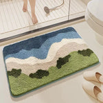 Big Wave Beach Bath Mat - Super Absorbent Non-Slip Bathroom Floor Mat - 40x60cm - Home & Garden > Bathroom Accessories