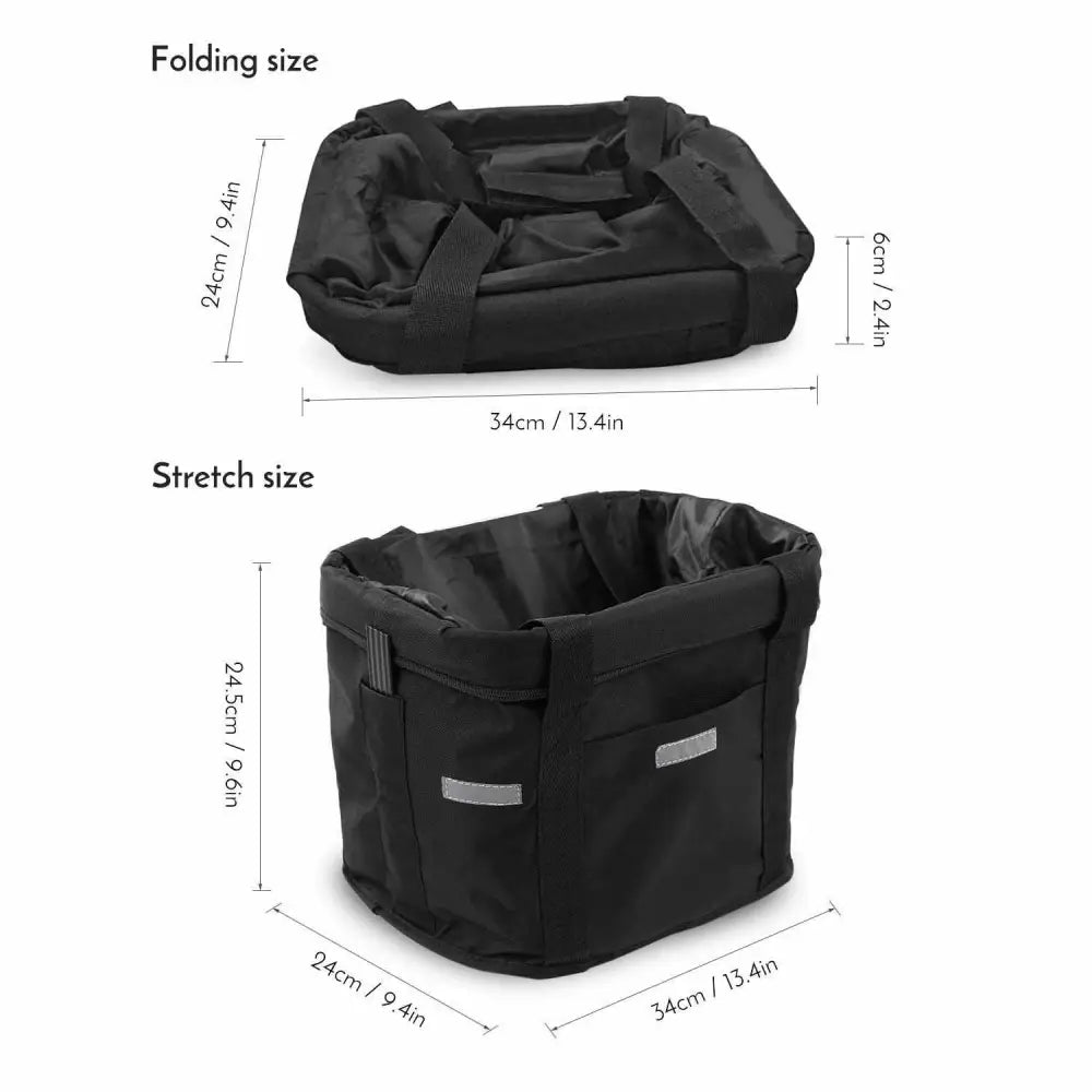 Bike Basket Folding Cat Dog Carrier Bicycle Handlebar Bag Quick Release Detachable Storage Basket - Pet Care > Cat