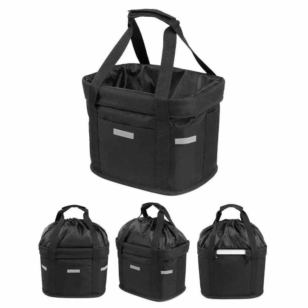 Bike Basket Folding Cat Dog Carrier Bicycle Handlebar Bag Quick Release Detachable Storage Basket - Pet Care > Cat