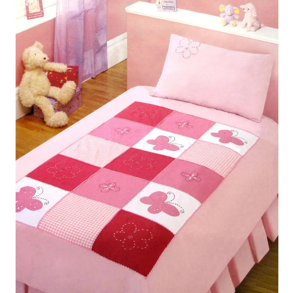 Bindi Butterfly Embroidered Quilt Cover Set Single - Home & Garden > Bedding