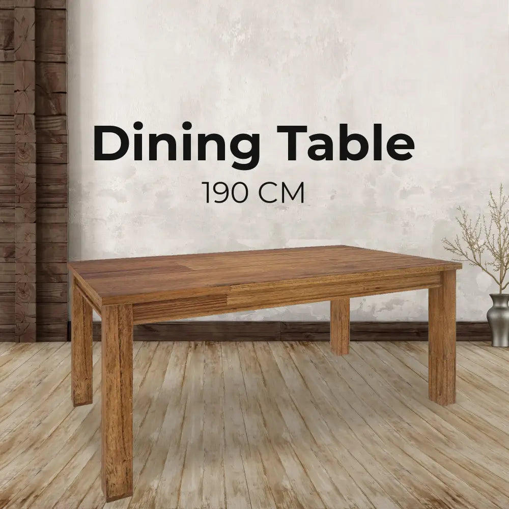 Birdsville Dining Table 190cm Solid Mt Ash Wood Home Dinner Furniture - Brown - Furniture > Dining