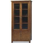 Birdsville Display Unit Glass Door Bookcase Solid Mt Ash Timber Wood - Brown - Furniture > Living Room