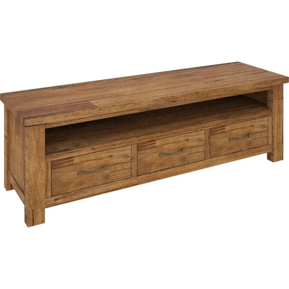 Birdsville ETU Entertainment TV Unit 174cm 3 Drawer Solid Mt Ash Wood - Brown - Furniture > Living Room