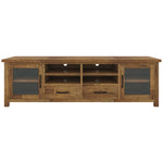 Birdsville ETU Entertainment TV Unit 223cm 2 Door 2 Drawer Mt Ash Wood - Brown - Furniture > Living Room