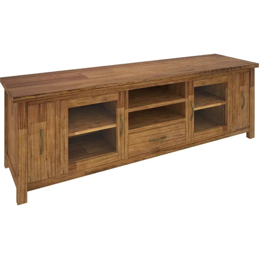 Birdsville ETU Entertainment TV Unit 223cm 2 Door 2 Drawer Mt Ash Wood - Brown - Furniture > Living Room